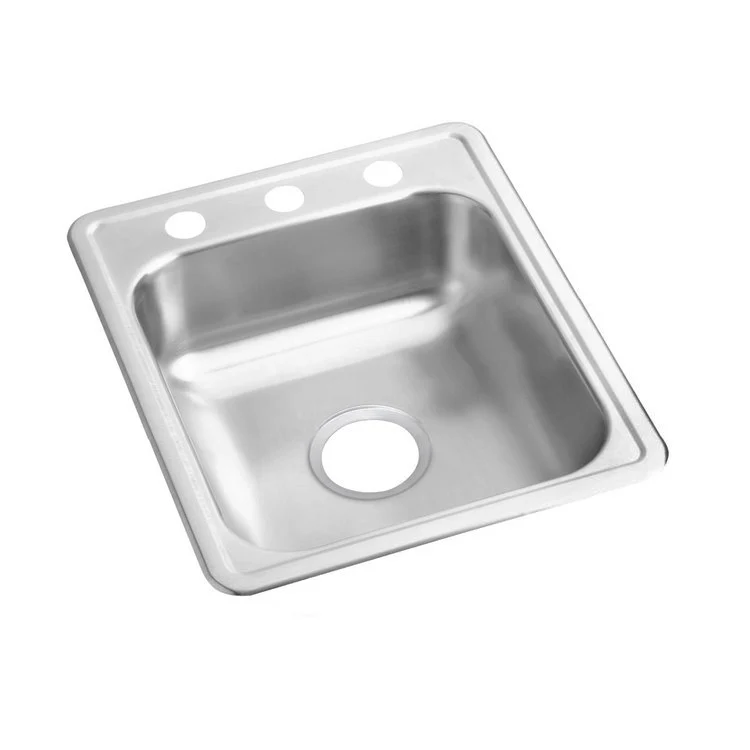 Bar Sink Dayton 17 x 21 Inch Single Bowl 3 Hole ADA Satin Drop-In Rectangle Drain Size 3-1/2 Inch - Frankwebs