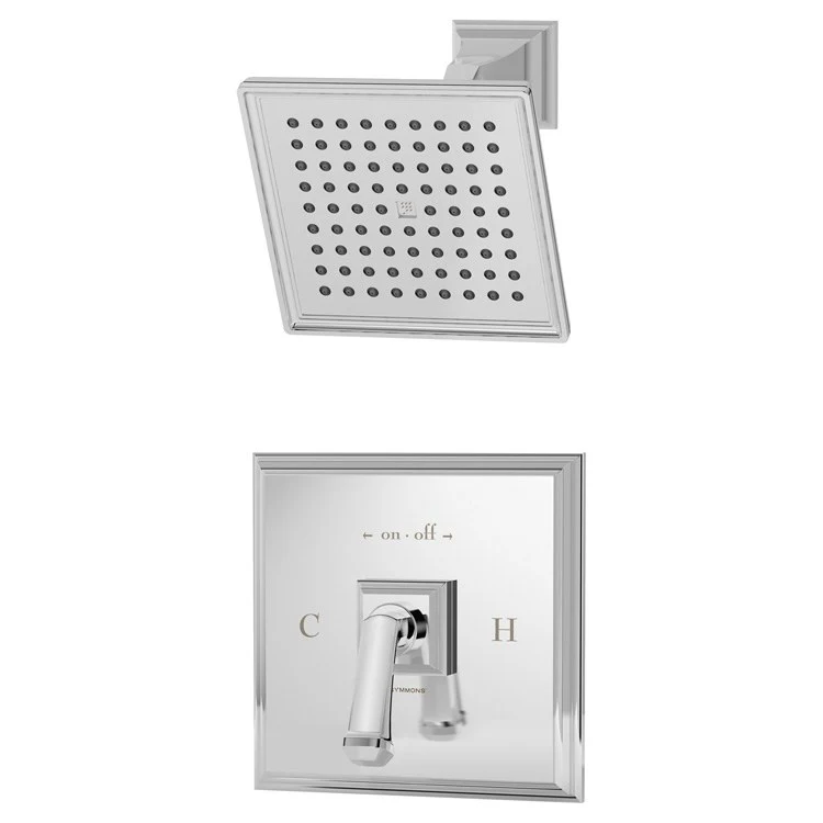 Shower Trim Oxford Square 1 Lever Polished Chrome ADA 1.5 Gallons per Minute 1 Function Square Showerhead - Frankwebs