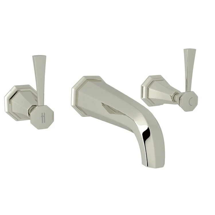 Lavatory Faucet Deco Wall Mount Widespread 2 Lever Polished Chrome 1.2 Gallons per Minute - Frankwebs