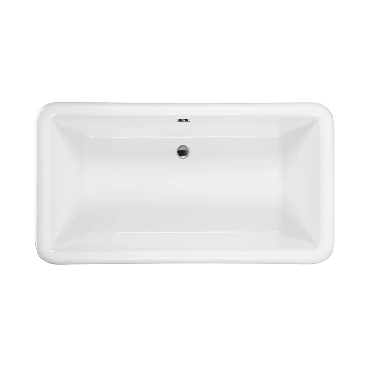 Soaking Tub Parisian 1 66 x 35.75 Inch Freestanding Sculpted Center White Acrylic CXL 87 Gallons 16-3/4 Inch - Frankwebs