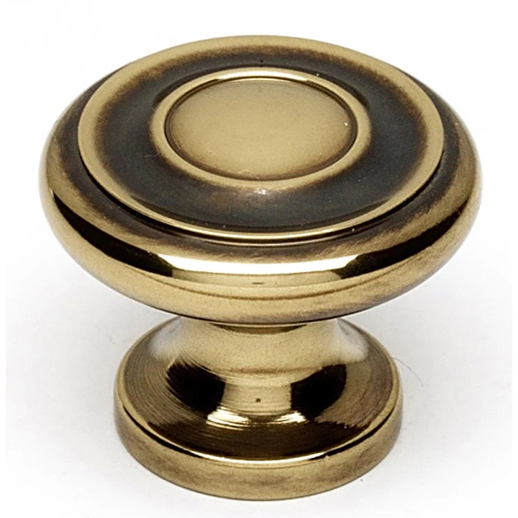 Knob II Collection Round Unlacquered Brass Brass 1 Inch 7/8 Inch 11/16 Inch - Frankwebs