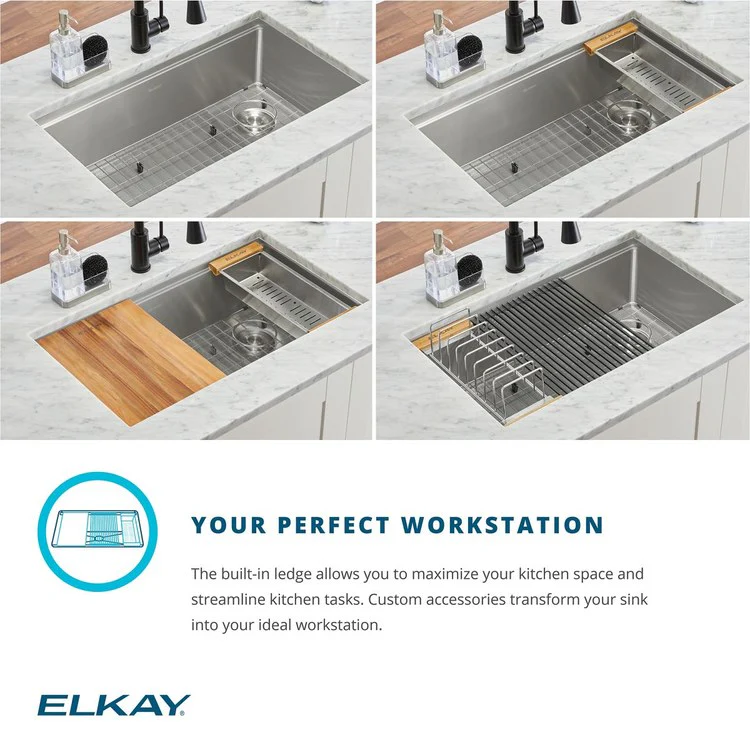 Kitchen Sink 31-1/2 x 18-1/2 Inch 9 Inch 1 Bowl Polished Satin 16 Gauge Rear Right Drain 36 Inch - Frankwebs