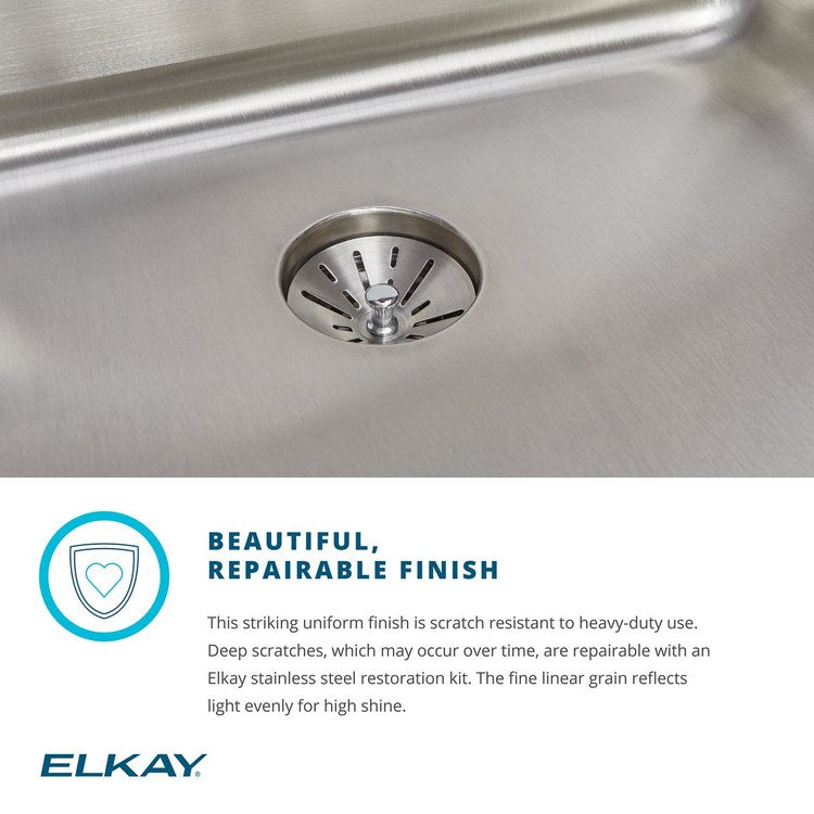 Kitchen Sink Lustertone Harmony 14.25 x 15.75 Inch Single Bowl Kit ADA Lustrous Highlighted Satin Undermount Rectangle with Rounded Corners Drain Location Rear Center Depth 6 Inch Sound Guard - Frankwebs