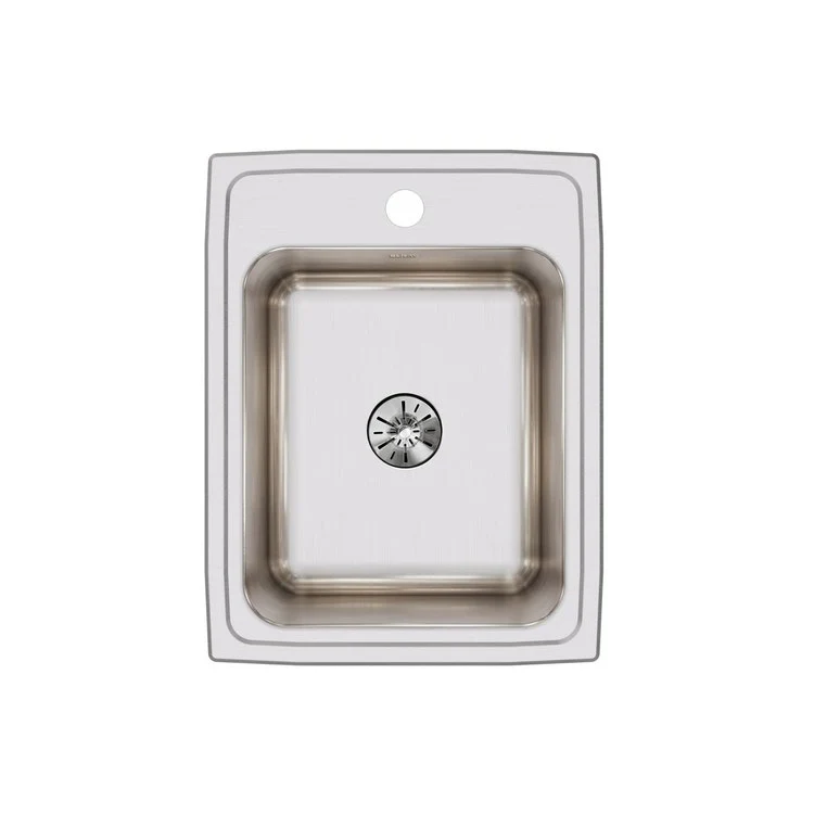Kitchen Sink Lustertone Classic 17 x 22 Inch Single Bowl with Perfect Drain 1 Hole Lustrous Satin Drop-In - Frankwebs