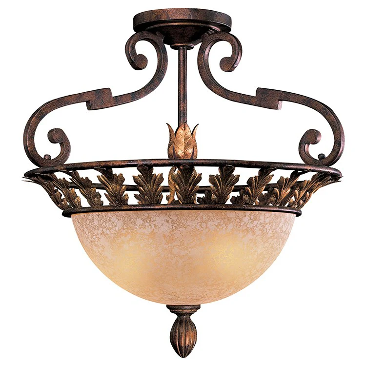 Zaragoza Three-Light Semi-Flush Mount Ceiling Fixture - Frankwebs