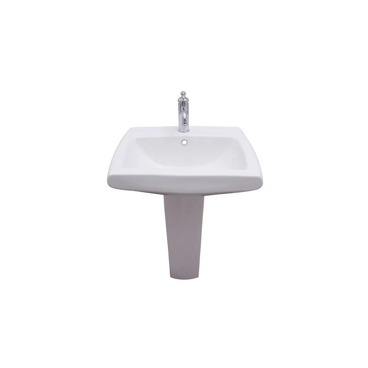 Pedestal Top Ambrose with Overflow 23 Inch White Vitreous China Rectangle - Frankwebs