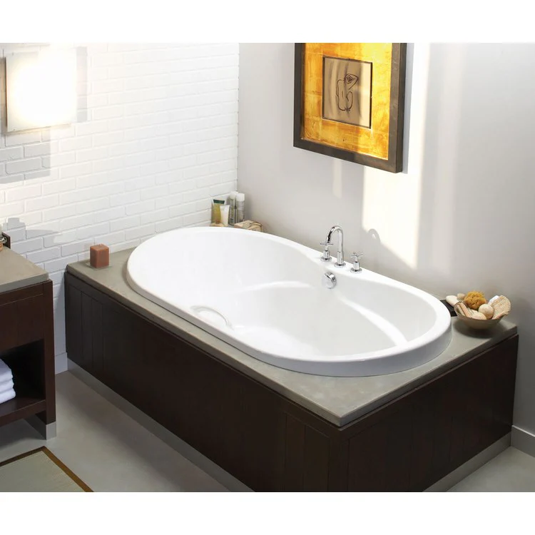 Tub Living 72L x 36W Inch Drop-In Center White Acrylic - Frankwebs