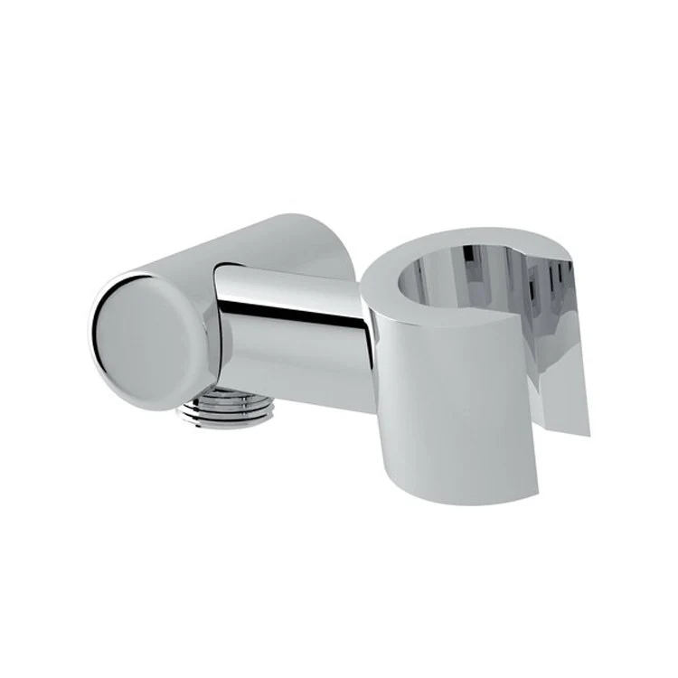 Handshower Holder with Outlet for Shower Arm Connection Polished Chrome Brass - Frankwebs