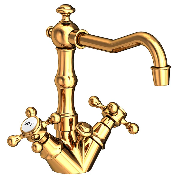 Lavatory Faucet Chesterfield 2 Cross ADA Antique Brass 1.2 Gallons per Minute Brass Spout Height 5-1/4 Inch - Frankwebs
