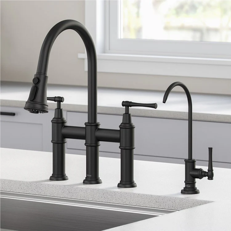 Allyn Bridge Kitchen Faucet and Water Filter Faucet Combo with Waterfall Faucet - Frankwebs