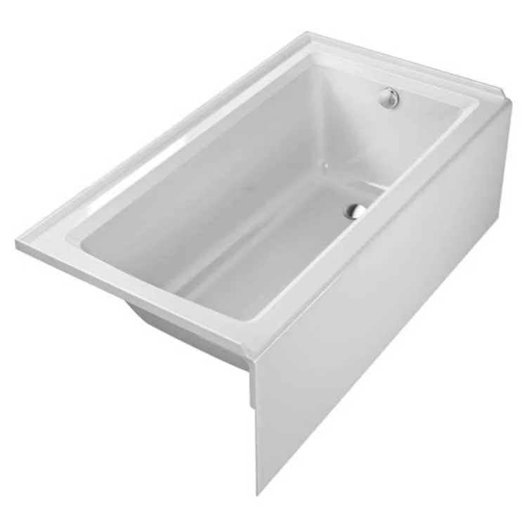 Soaking Tub Architec 60 x 32 Inch Integrated Panel & Flange Right Drain White Acrylic - Frankwebs