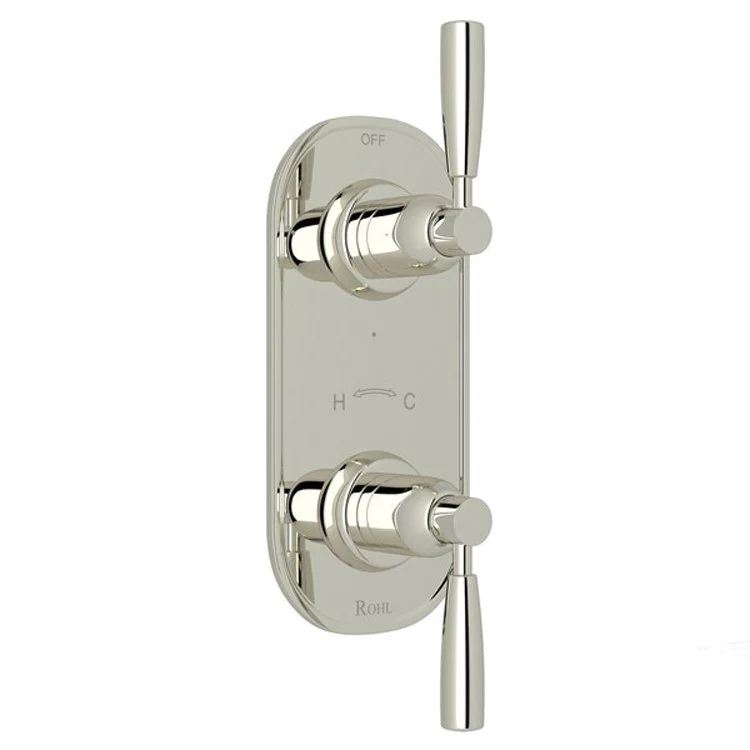 Thermostatic Trim Holborn 1/2 Inch with Diverter 2 Lever Satin Nickel Brass - Frankwebs