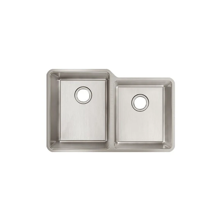 Kitchen Sink Lustertone Iconix 31.25 x 20.5 Inch Double Bowl with Right Small Bowl Luminous Satin Undermount - Frankwebs