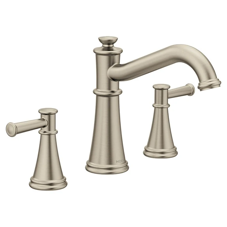 Roman Tub Filler Belfield Non-Diverter 10 Inch Spread 2 Lever ADA Matte Black - Frankwebs