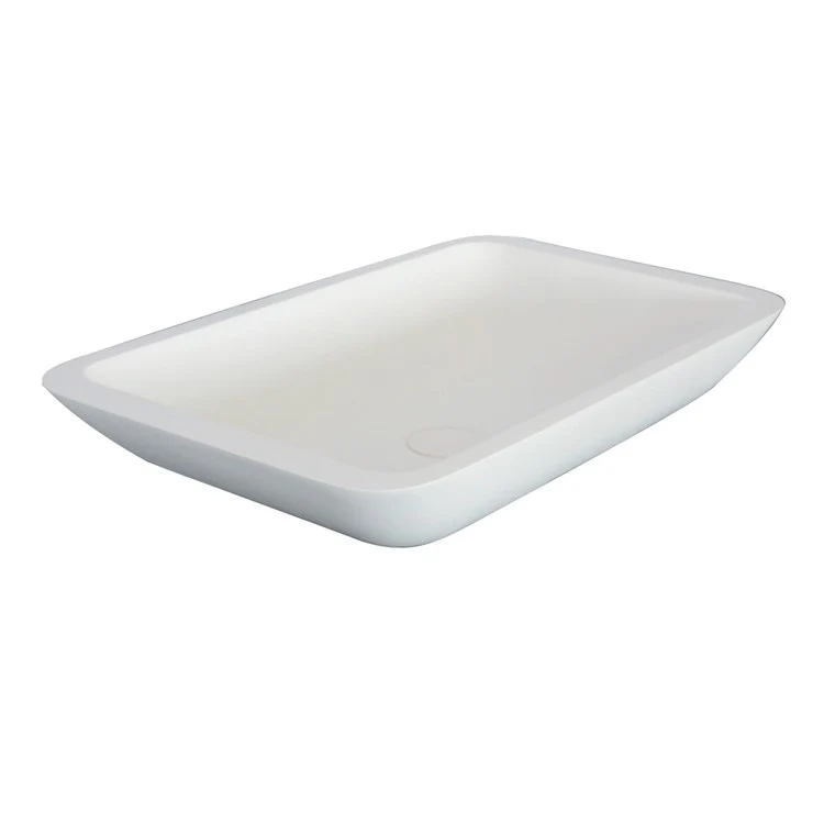 Vessel Marbella Rectangle 23-3/4 Inch White Gloss Resin - Frankwebs