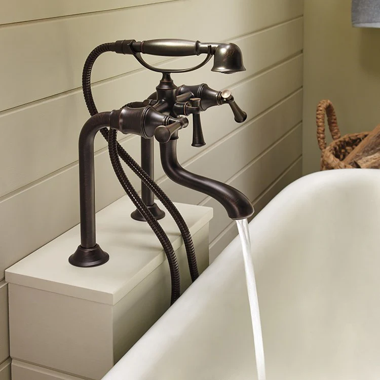 Baliza Two Handle Freestanding/Wall Mount Tub Filler with Handshower - Frankwebs