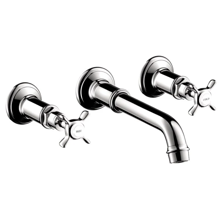 AXOR Montreux Two Handle Wall Mount Widespread Bathroom Faucet with Cross Handles without Drain - Frankwebs