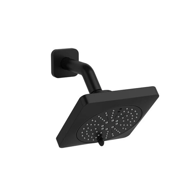 Showerhead 6 Function Showerarm with Salome Flange Black 5 Inch 2.0 Gallons per Minute Luxurious Invigorating - Frankwebs