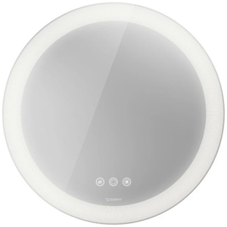 Mirror Happy D.2 Plus 27-1/2 x 27-1/2 Inch White Radial Pattern with Lighting Circle - Frankwebs