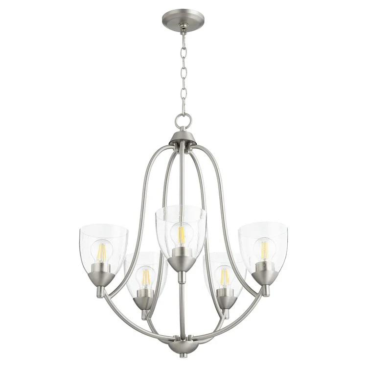 Barkley Five-Light Chandelier with Clear Seeded Glass Shades - Frankwebs