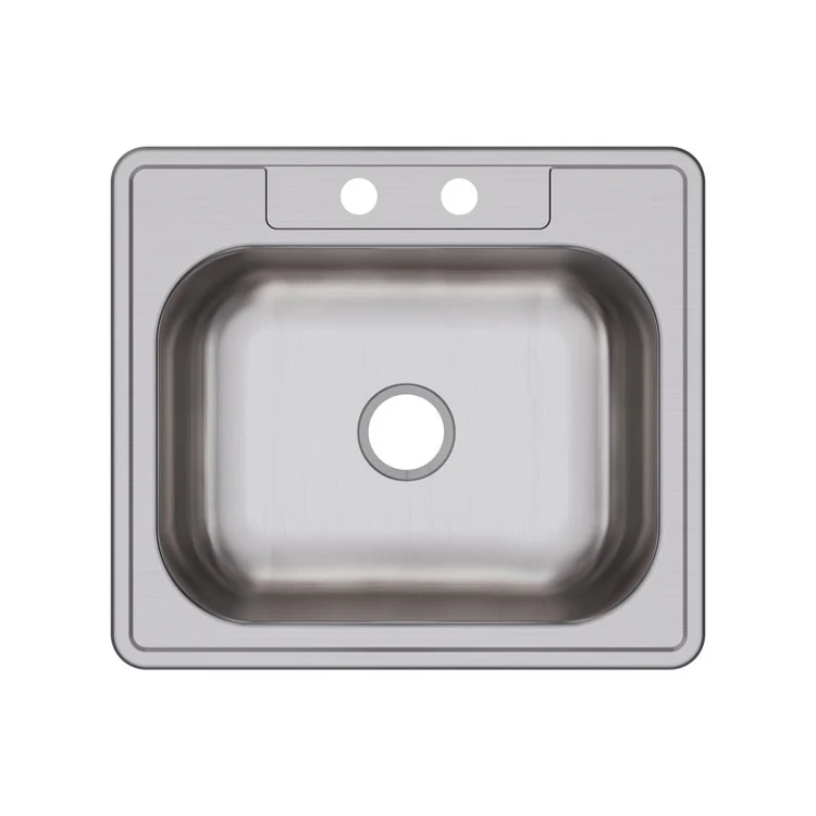Kitchen Sink Dayton 25 x 22 Inch Single Bowl 2 Hole Elite Satin Drop-In Drain Location Center Multiple of 40 Bottom Only Pads - Frankwebs