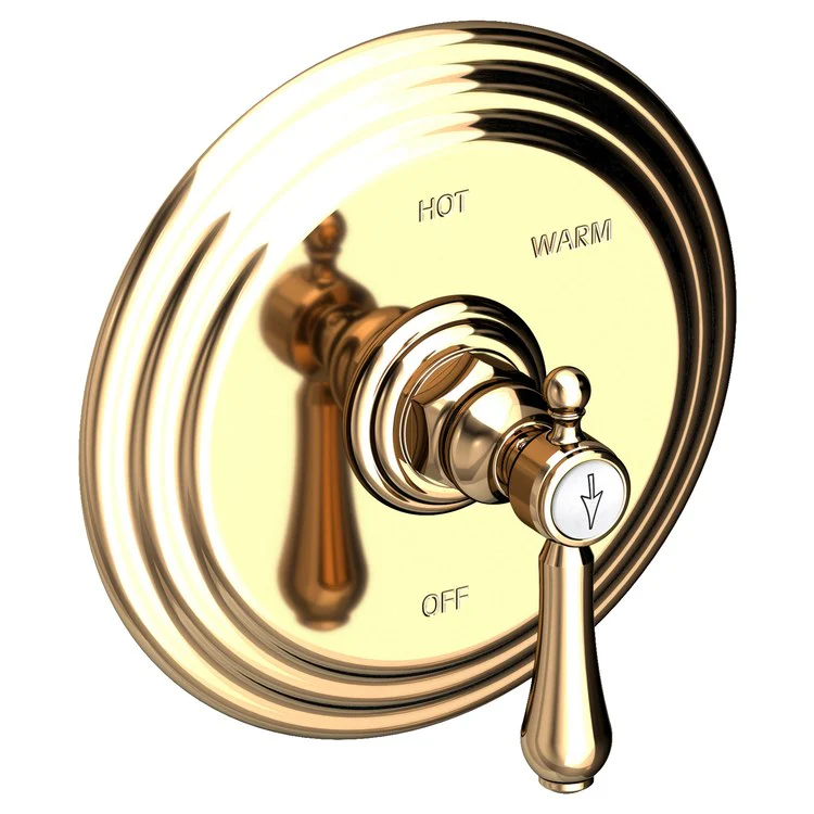 Pressure Balance Valve Trim Chesterfield Round 1 Lever Antique Brass ADA Depth 3-2/3 Inch - Frankwebs