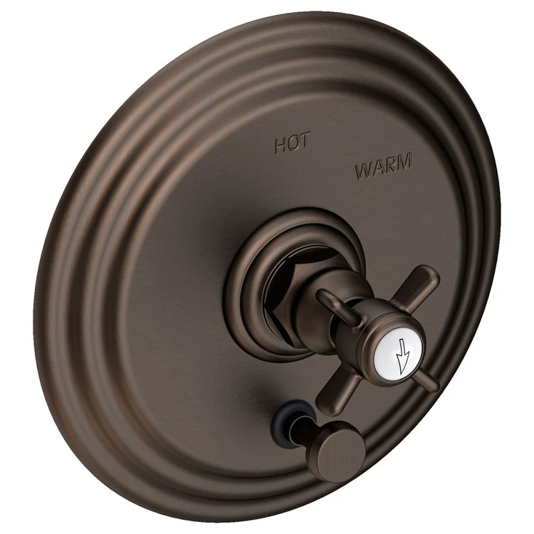 Fairfield Pressure Balance Tub/Shower Valve Trim Only with Cross Handle - Antique Brass - Frankwebs