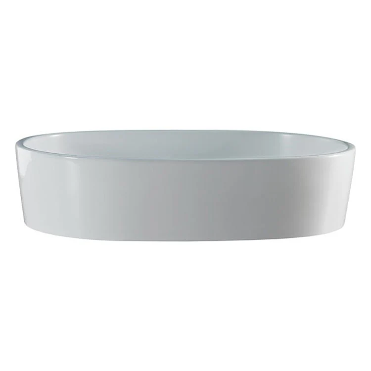 Vessel IOS Oval Less Overflow 21.25 x 14.25 Inch Standard White Gloss Volcanic Limestone 21.25 Inch - Frankwebs