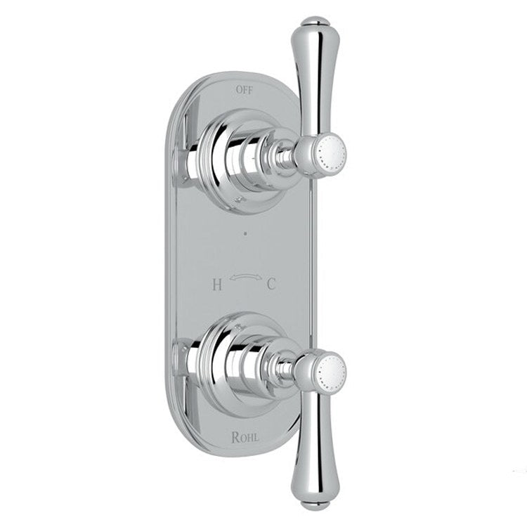 Thermostatic Trim Georgian Era 1/2 Inch with Diverter 2 White Porcelain Lever Polished Nickel Brass - Frankwebs