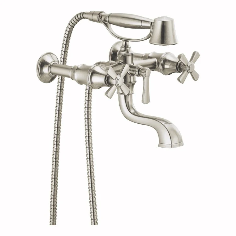 Tub Filler Trim Rook 2 Cross Brilliance Luxe Gold ADA 8 Inch Spread - Frankwebs