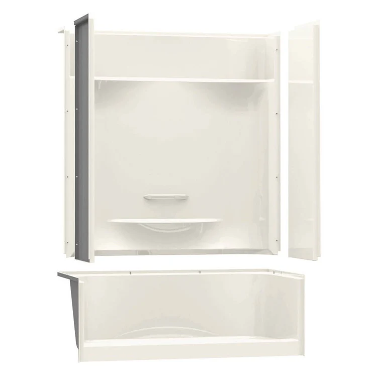 Shower Module KDS 3060 59-3/4 x 30 x 81-1/8 Inch AcrylX White 4 Pieces Left Hand Seat - Frankwebs