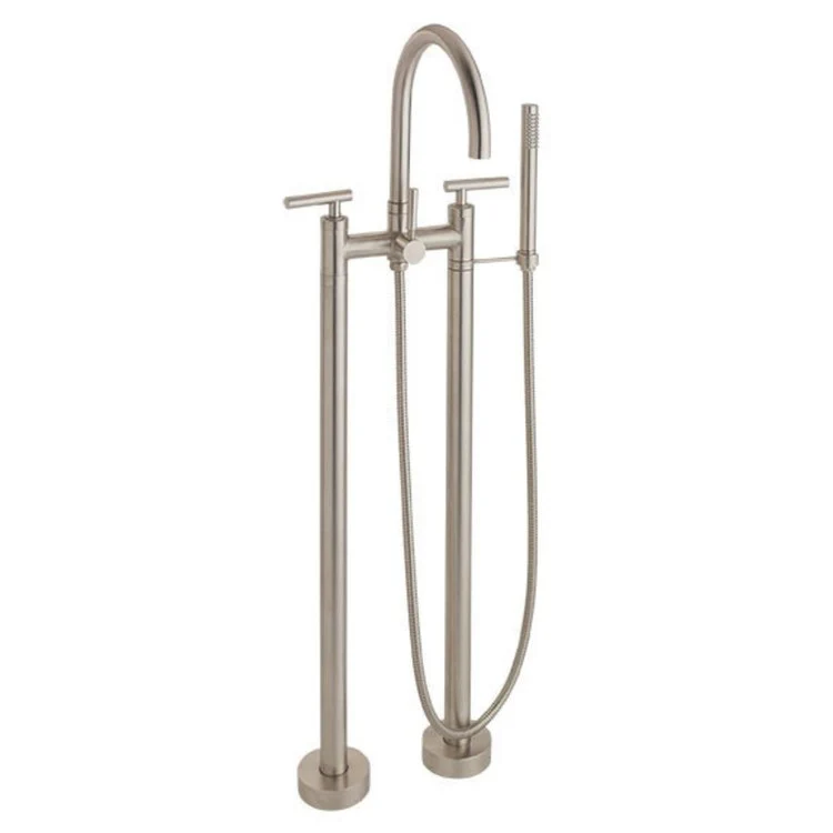 Tub Filler Asilomar Contemporary Floor Mount with Handshower 7 Inch Spread 3 Series 77 Lever ADA Polished Chrome 2 Hole - Frankwebs
