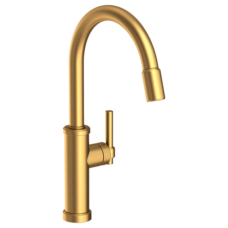 Kitchen Faucet Seager 1 Lever ADA Polished Brass Uncoated Living Pull Down Spout Height 10-4/5 Inch 1.8 Gallons per Minute - Frankwebs