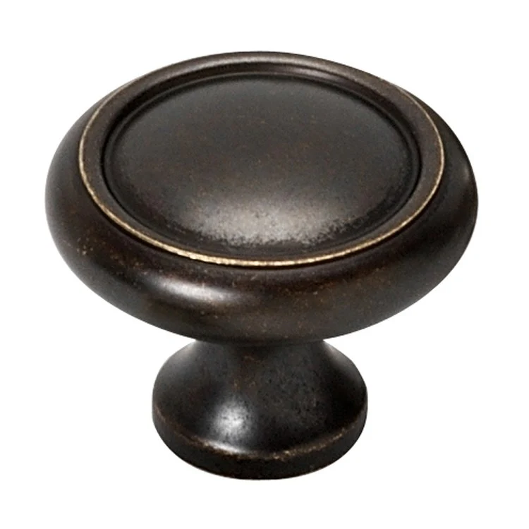 Knob V Collection Round Unlacquered Brass Brass 1-1/4 Inch 1-1/4 Inch 3/4 Inch - Frankwebs
