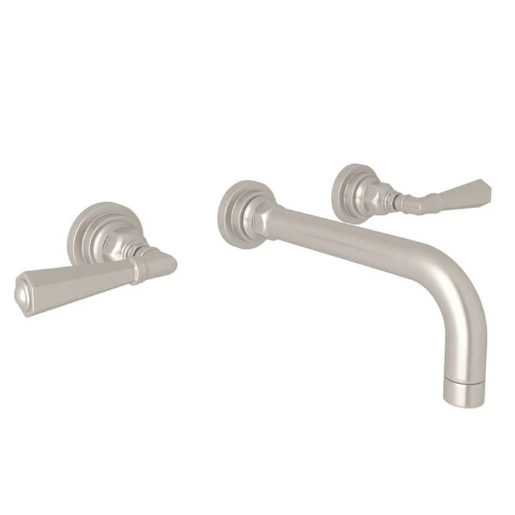 Lavatory Faucet San Giovanni Wall Mount 2 Metal Lever Polished Nickel 1.2 Gallons per Minute - Frankwebs