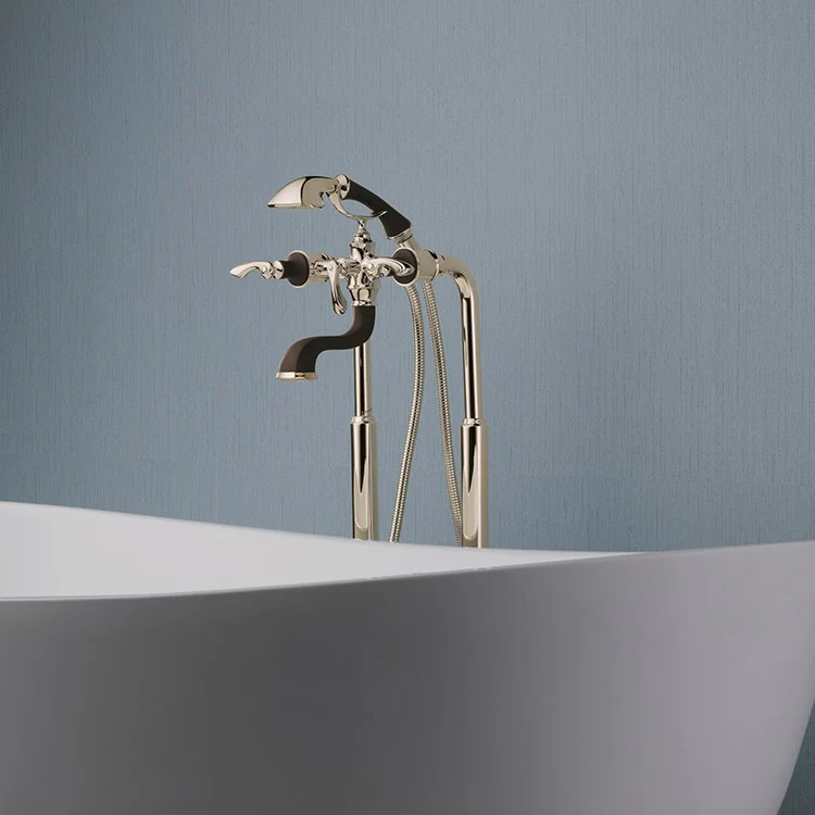 Charlotte Two Handle Freestanding/Wall Mount Tub Filler with Handshower - Frankwebs