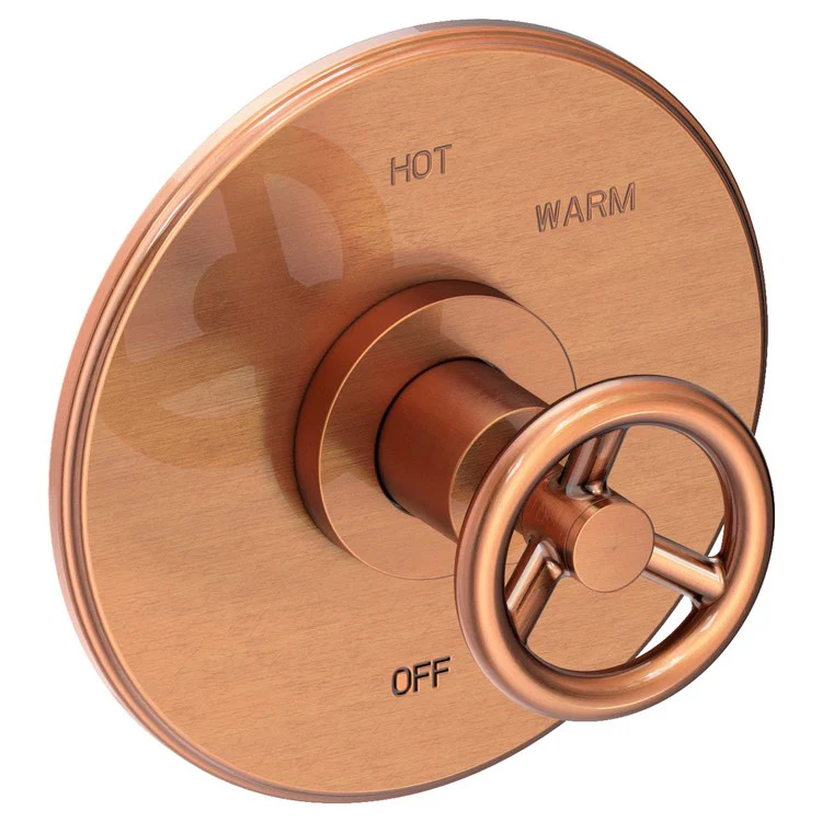 Pressure Balance Valve Trim Slater Round 1 Wheel Antique Brass Depth 3-3/7 Inch - Frankwebs