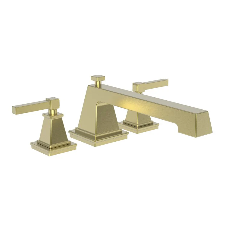Roman Tub Trim Malvina Deck Mount 2 Lever Satin Gold PVD ADA 8 to 20 Inch Spread - Frankwebs