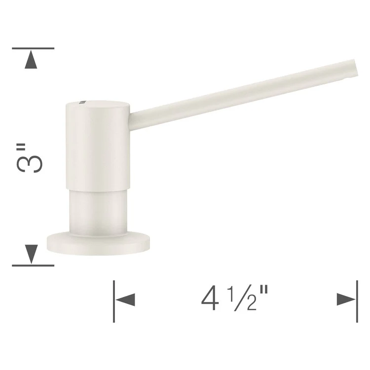 Soap Dispenser Torre White Deck Mount Plastic Brass Pump 10 Fluid Ounce - Frankwebs