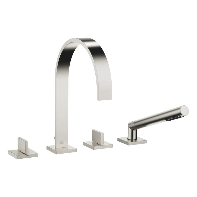 Tub Filler MEM Mixer for Deck Mount with Handshower 2 Lever Brushed Dark Platinum - Frankwebs