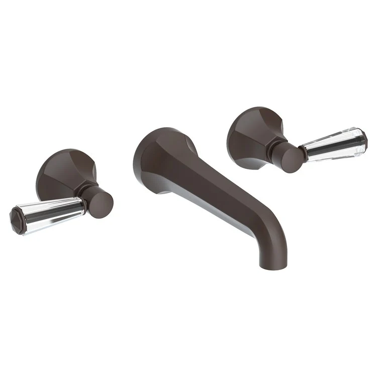 Lavatory Faucet Metropole Wall Mount 8 Inch Spread 2 Lever ADA WaterSense Midnight Chrome 1.2 Gallons Per Minute Brass/Crystal Less Drain Spout Reach 7-1/2 Inch - Frankwebs