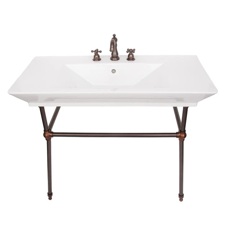 Console Sink Opulence His 39-1/2 Inch 8 Inch Spread Rectangle White/Polished Chrome - Frankwebs