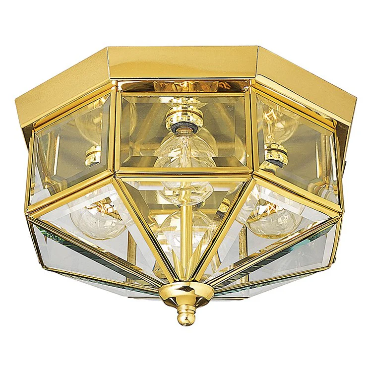 Bound Beveled Glass Four-Light Flush Mount Ceiling Lighting Fixture - Frankwebs