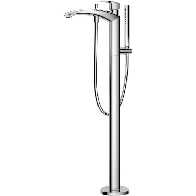 Tub Filler Trim GM Freestanding with Handshower 1 Lever Polished Chrome - Frankwebs