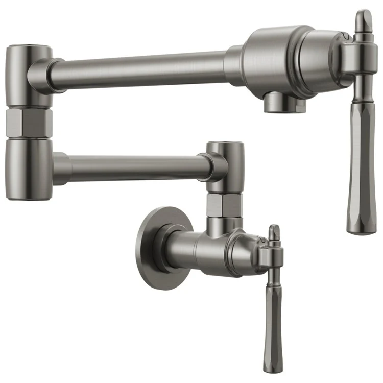 Pot Filler Tulham Wall Mount Cold Water Only 2 Lever ADA Brilliance Luxe Gold/Brilliance Polished Gold Dual Jointed Swivel - Frankwebs