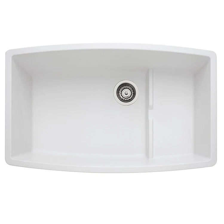 Kitchen Sink Performa Cascade 32 x 20 Inch Single Bowl with 8x17-1/2 Inch Raised Ledge Coal Black Undermount - Frankwebs