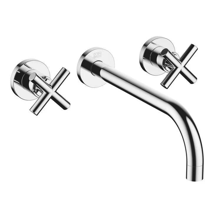 Lavatory Faucet TARA Wall Mount Mixer 2 Cross ADA WaterSense Chrome 1.2 Gallons per Minute Less Drain 3 Hole - Frankwebs