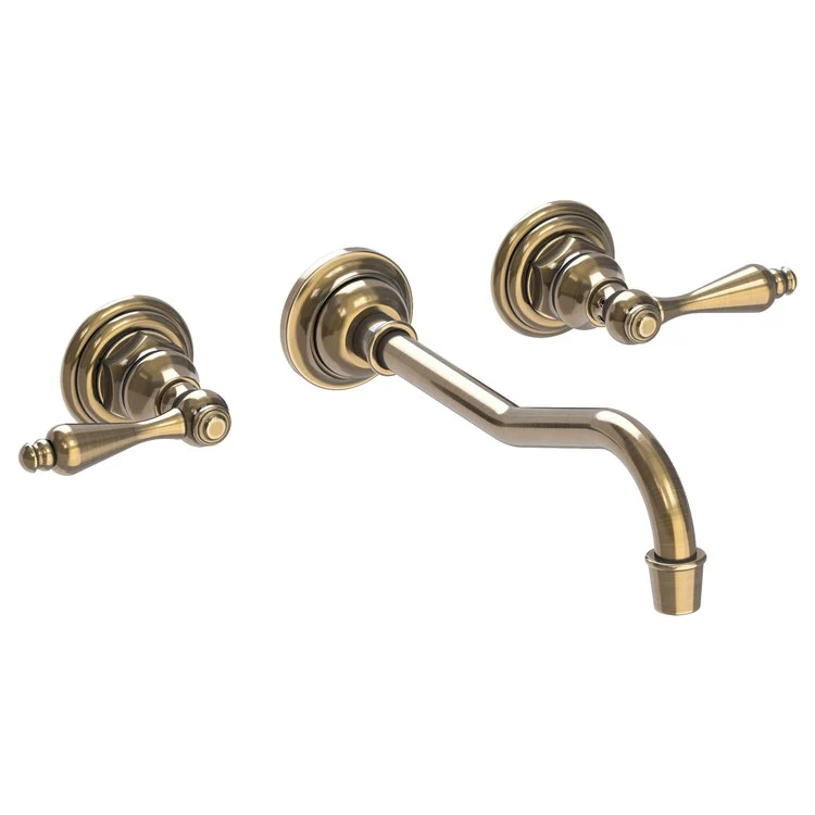 Lavatory Faucet Chesterfield Wall Mount 8 Inch Spread 2 Lever ADA WaterSense Satin Bronze PVD 1.2 Gallons Per Minute Brass Less Drain Spout Reach 9-3/4 Inch - Frankwebs