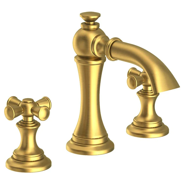 Lavatory Faucet Sutton Widespread 8 to 20 Inch Spread 2 Cross ADA French Gold PVD 1.2 Gallons per Minute Brass Spout Height 4-1/8 Inch - Frankwebs