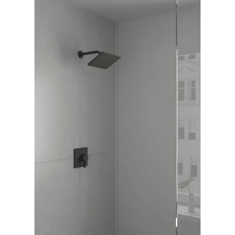 Pressure Balance Valve Trim Ecostat Square 1 Lever Matte Black ADA 5.5 Gallons per Minute - Frankwebs